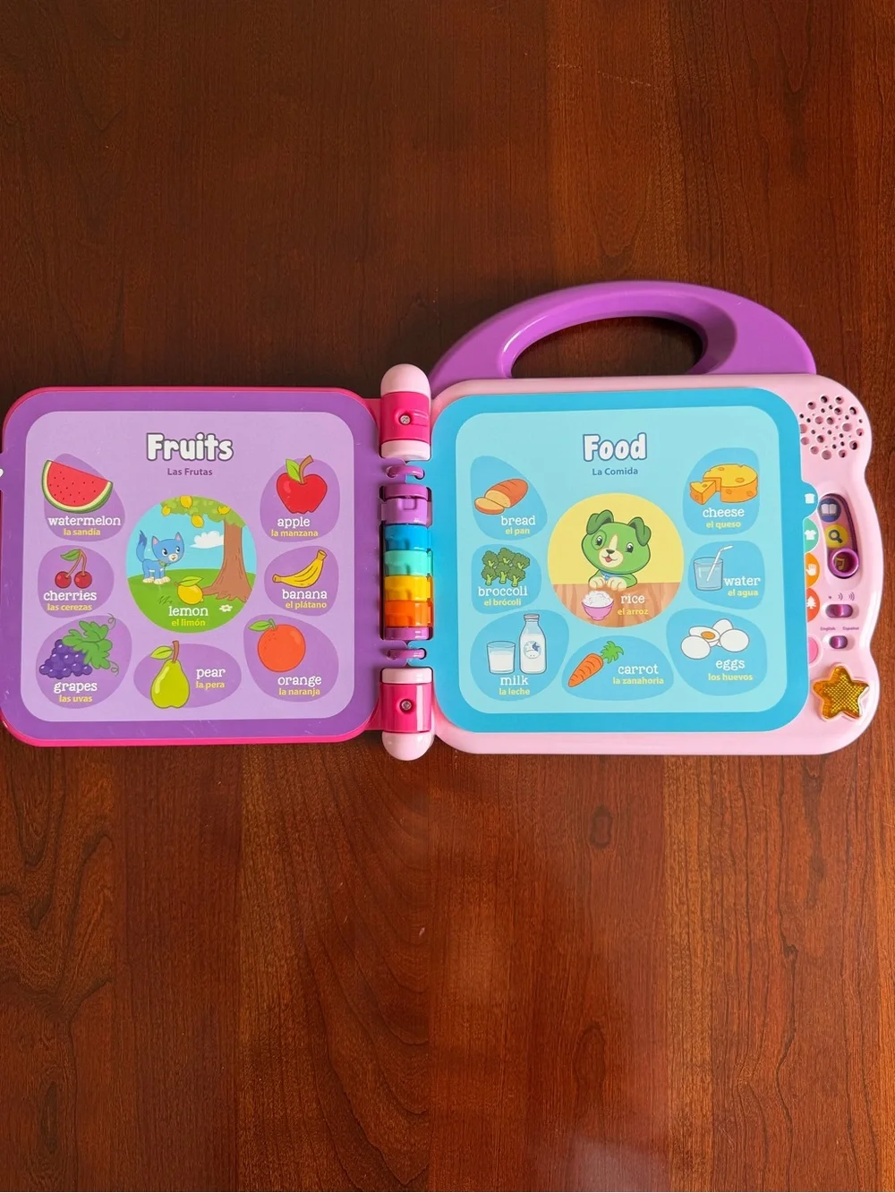 LeapFrog 100 Words Book Scout & Violet Lights Sounds Music English & Spanish